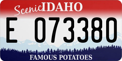 ID license plate E073380