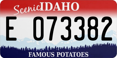ID license plate E073382