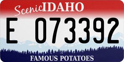 ID license plate E073392