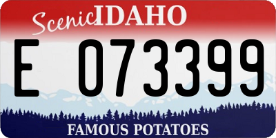 ID license plate E073399