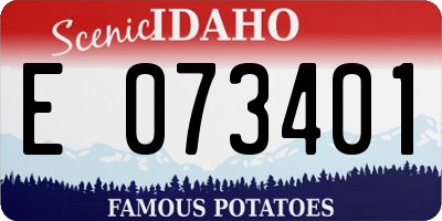 ID license plate E073401