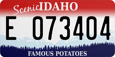ID license plate E073404