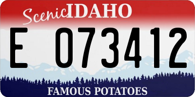 ID license plate E073412
