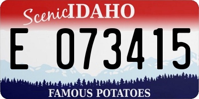 ID license plate E073415