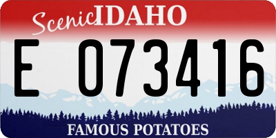 ID license plate E073416