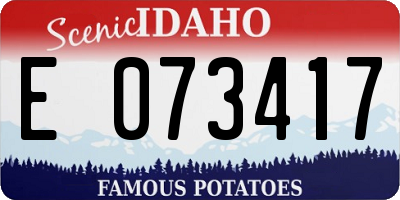 ID license plate E073417