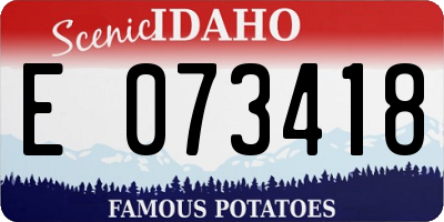 ID license plate E073418