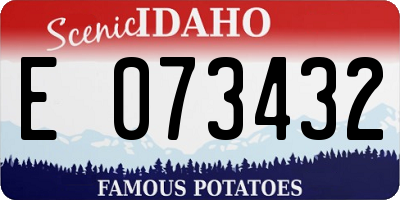 ID license plate E073432