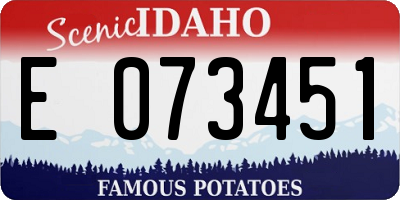 ID license plate E073451