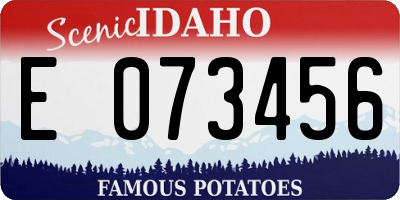 ID license plate E073456
