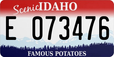 ID license plate E073476