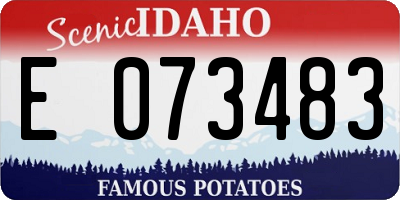 ID license plate E073483
