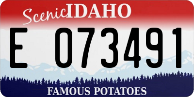ID license plate E073491
