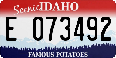 ID license plate E073492