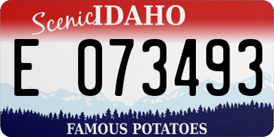ID license plate E073493