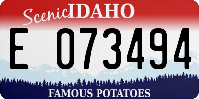 ID license plate E073494