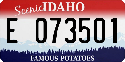 ID license plate E073501