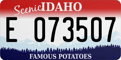 ID license plate E073507