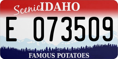 ID license plate E073509