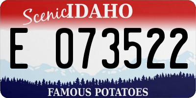 ID license plate E073522