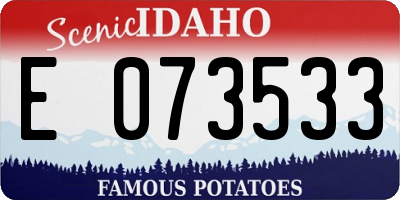 ID license plate E073533