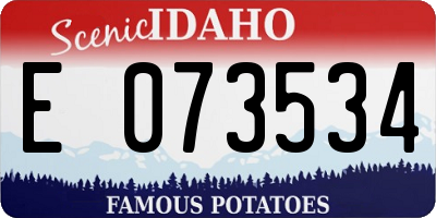 ID license plate E073534