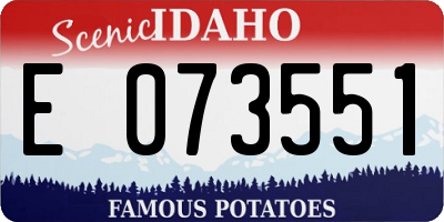 ID license plate E073551