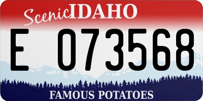 ID license plate E073568