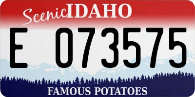 ID license plate E073575