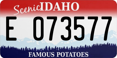 ID license plate E073577