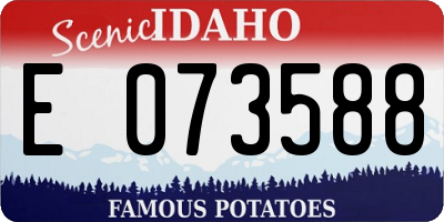 ID license plate E073588