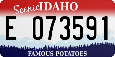 ID license plate E073591