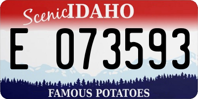 ID license plate E073593