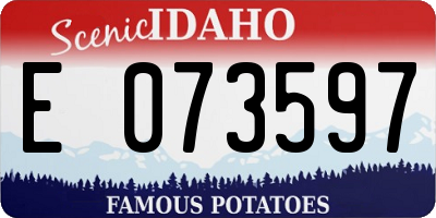 ID license plate E073597