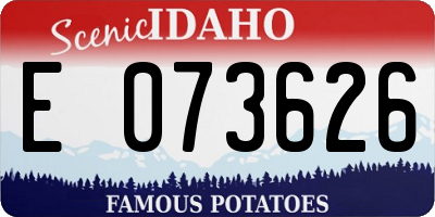 ID license plate E073626