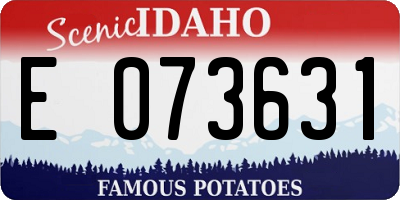 ID license plate E073631