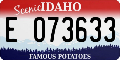 ID license plate E073633