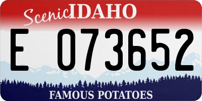 ID license plate E073652