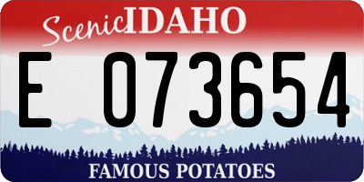 ID license plate E073654
