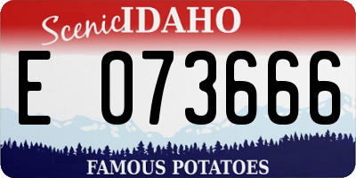 ID license plate E073666