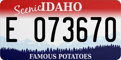 ID license plate E073670