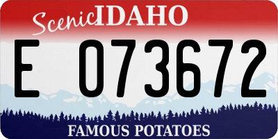 ID license plate E073672