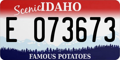 ID license plate E073673