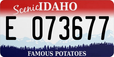 ID license plate E073677