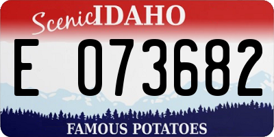 ID license plate E073682