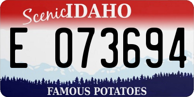 ID license plate E073694