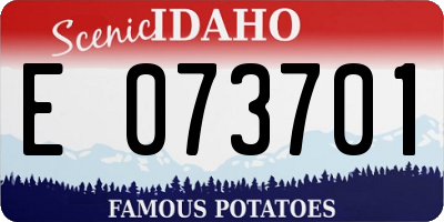 ID license plate E073701