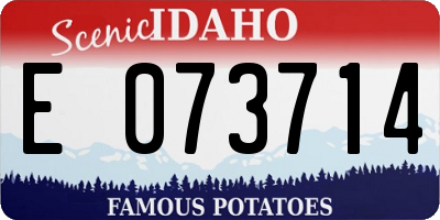 ID license plate E073714