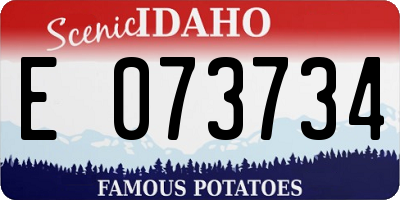 ID license plate E073734
