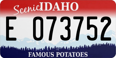 ID license plate E073752